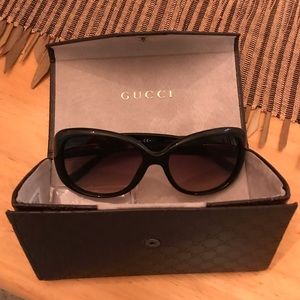Gently used dark brown Gucci sunglasses